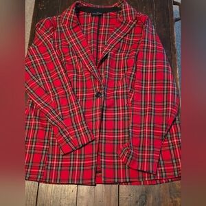 Lane Bryant Red Plaid Blazer